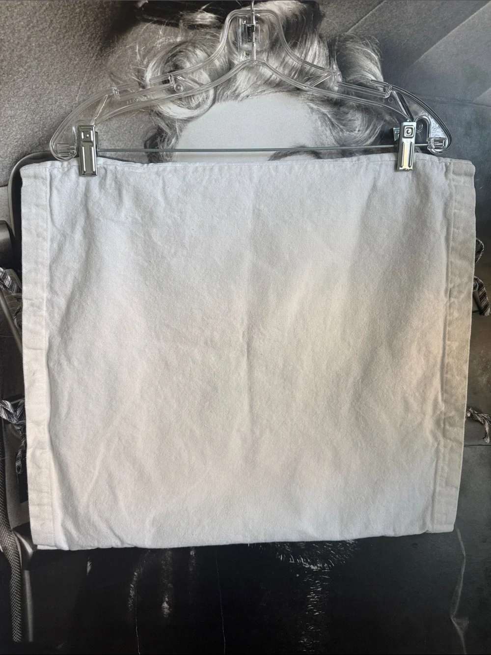 Rae Dunn White Pillow Cover with Black Tag Detail - Picture 4 of 7